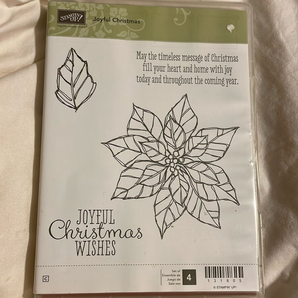 Stampin Up!  Joyful Christmas Holiday Poinsettia Wishes Leaf Wishes RETIRED. New